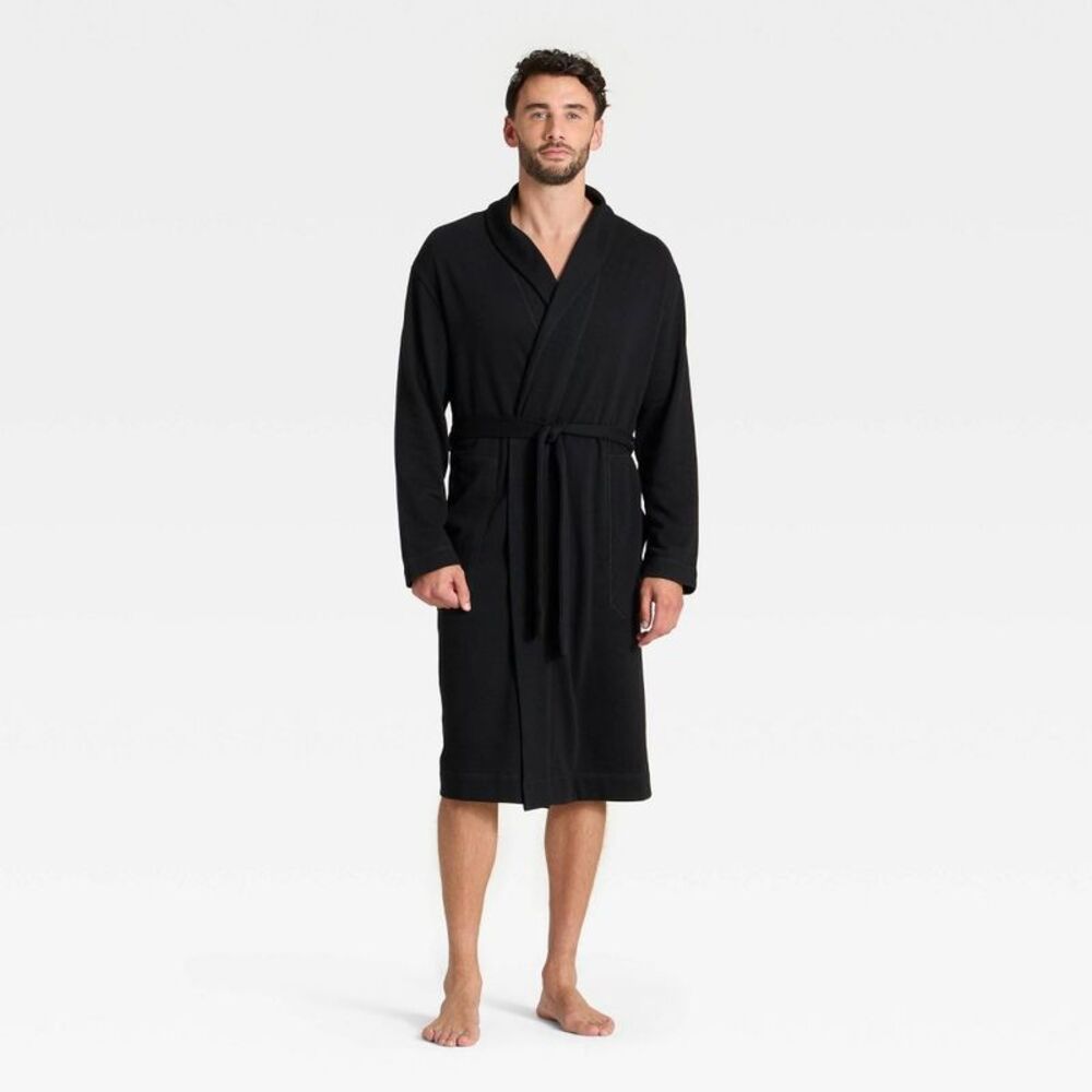 Men's Knit Robe - Goodfellow & Co Black S/M